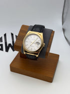 Rolex Datejust 36MM 116138 Silver W/ Papers 18K Solid Gold Leather Bracelet