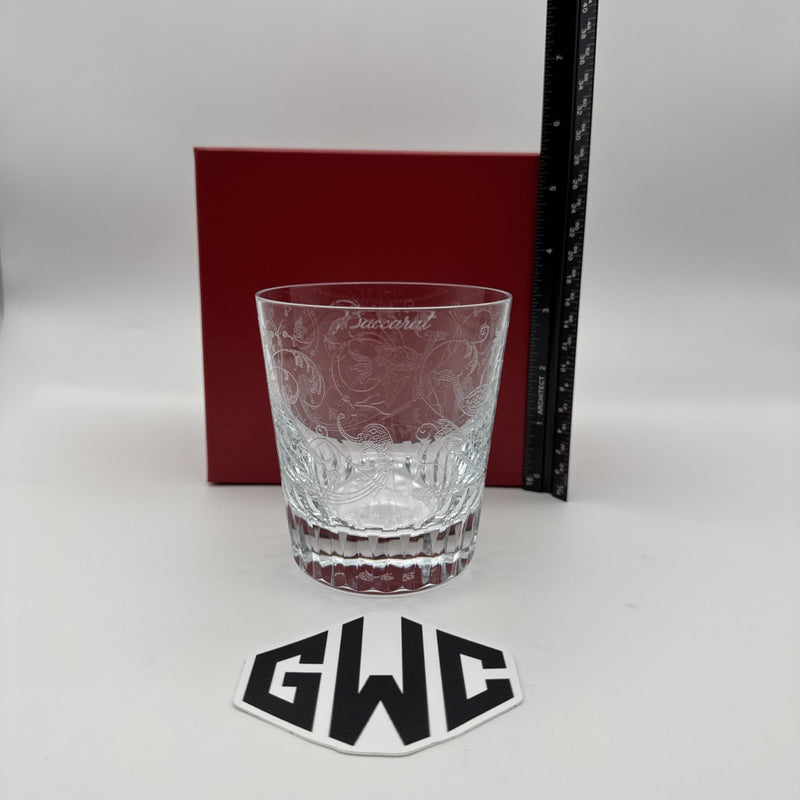 Baccarat Parme Old Fashion Tumbler Floral Clear Crystal Glass New In Box 1516238