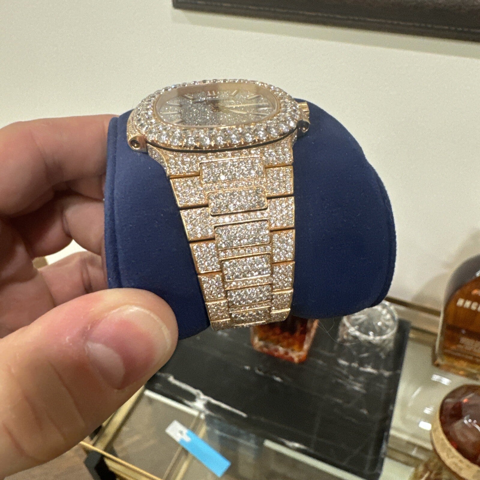 Patek Philippe Nautilus Iced 5711/1R-001 18k Rose Gold Diamond Dial Watch