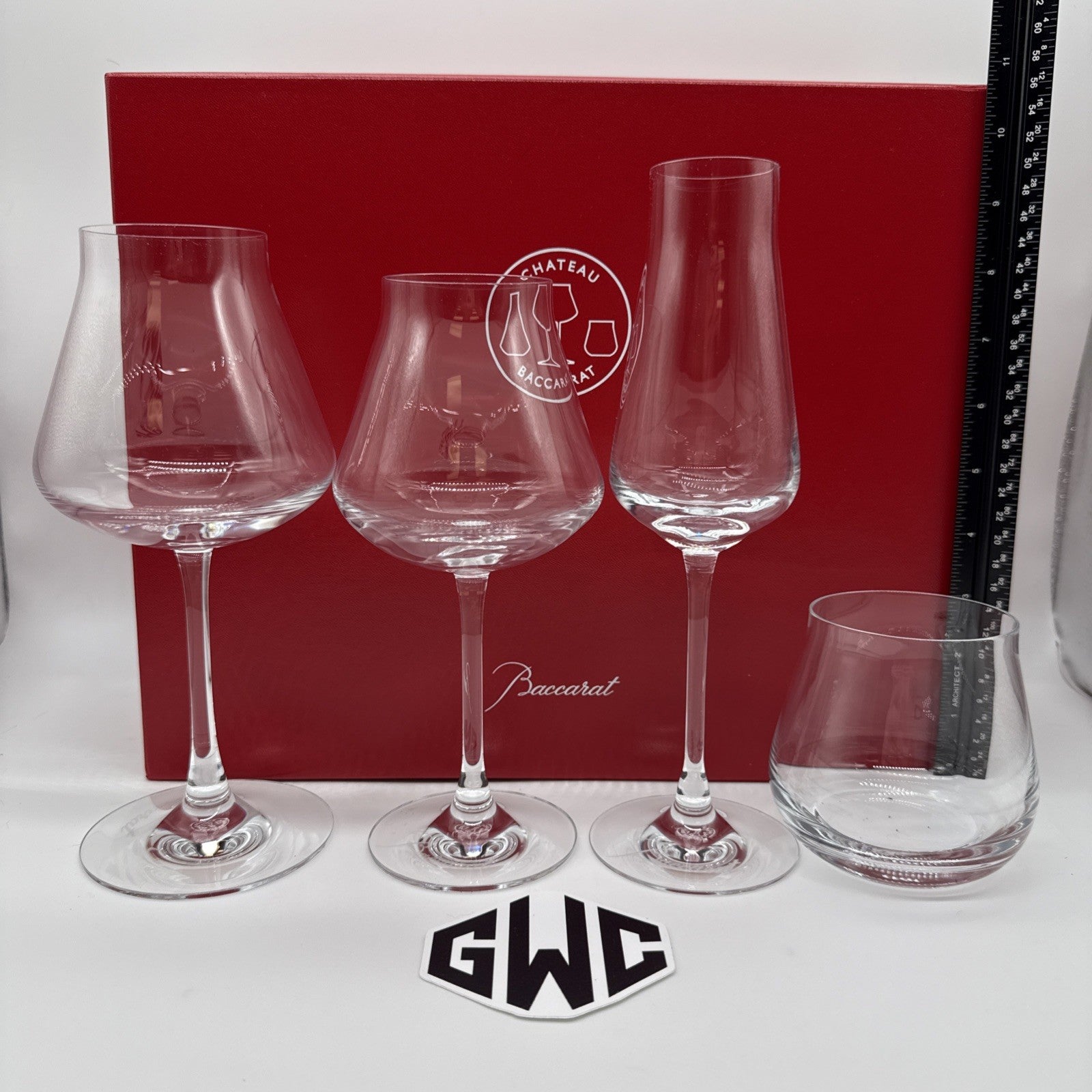 Baccarat Chateau Degustation Glasses Set Clear Crystal 4 Pieces NIB 2811925