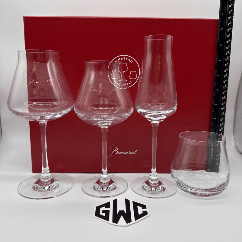 Baccarat Chateau Degustation Glasses Set Clear Crystal 4 Pieces NIB 2811925