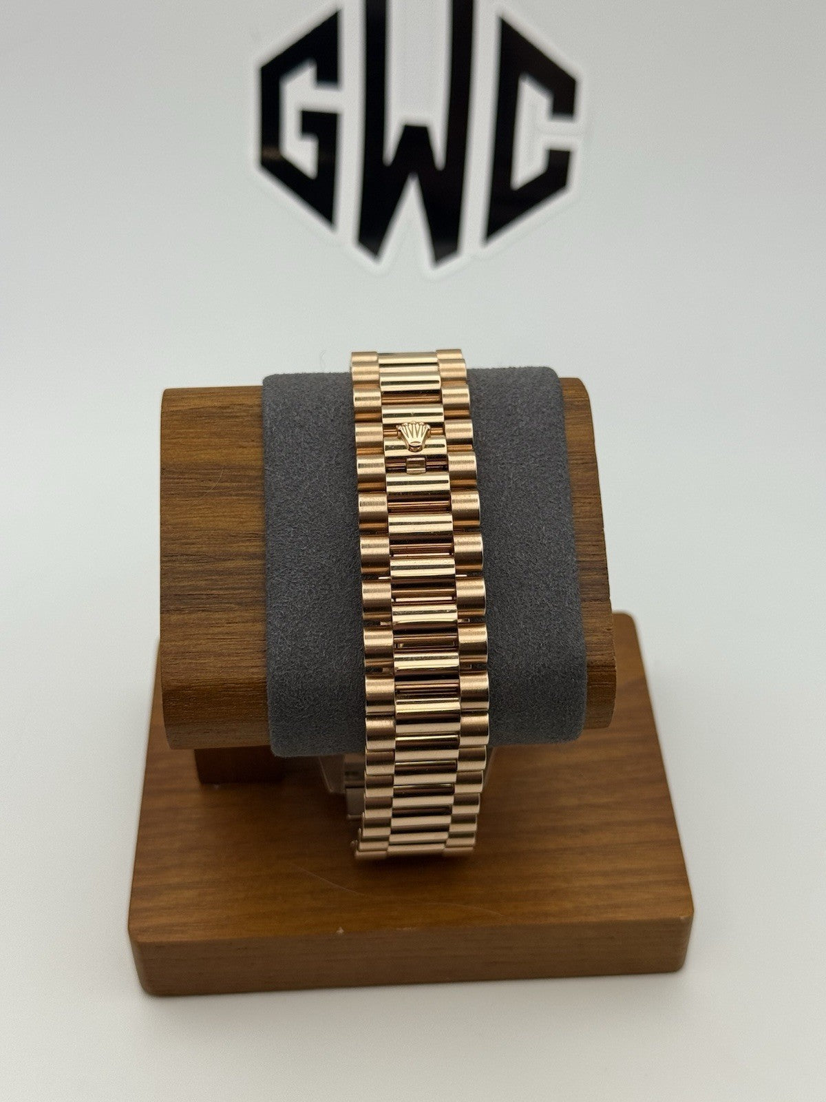 Rolex Day-Date II 41mm 218235 Black Diamond and Ruby Dial Rose Gold Band