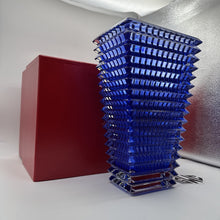 Baccarat Eye Rectangular Flower Vase Large Blue Crystal 2811106 New In Box