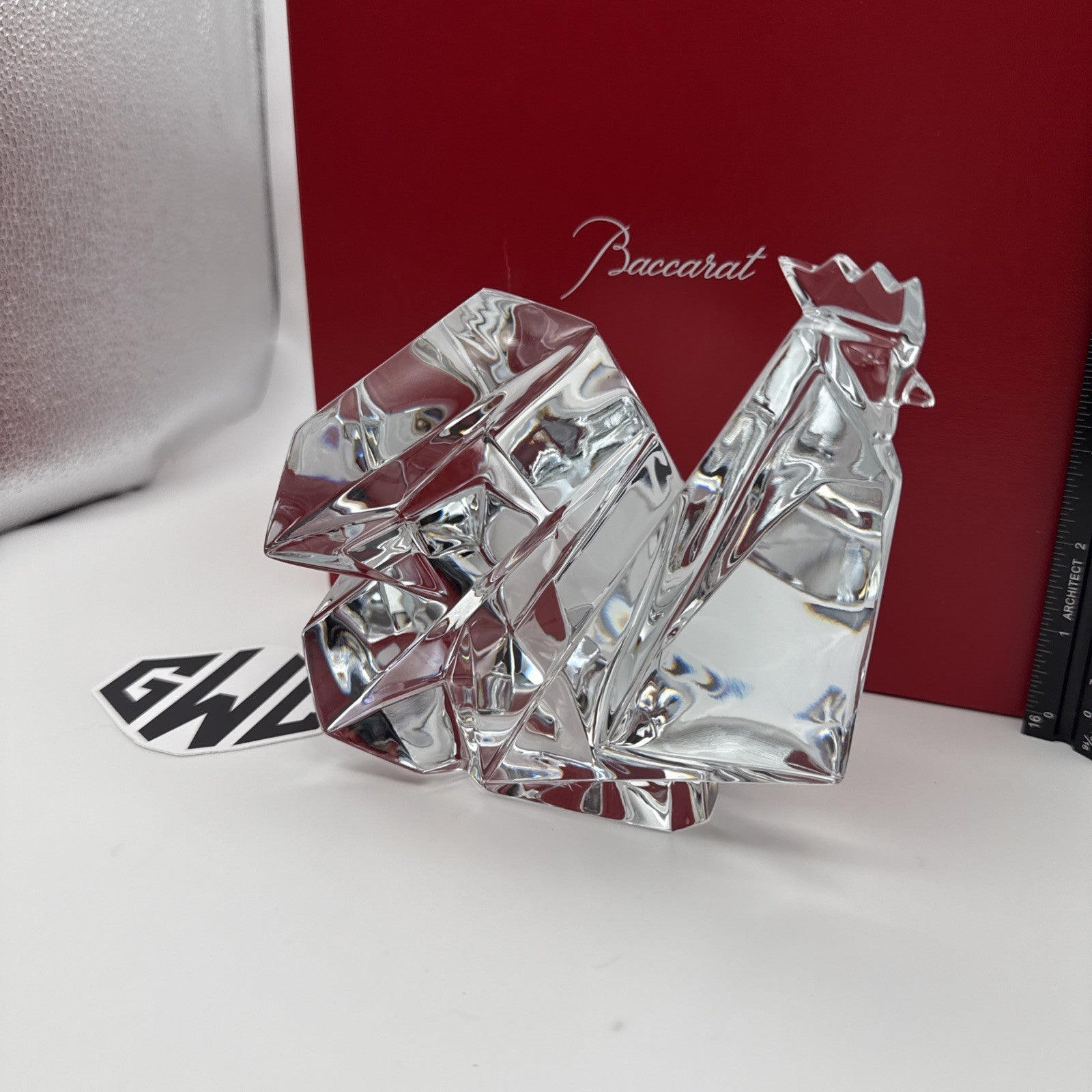 Baccarat Origami Rooster Clear Crystal Figurine New In Box 1762749 Sealed