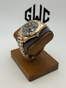 Rolex Day-Date II 41mm 218235 Black Diamond and Ruby Dial Rose Gold Band