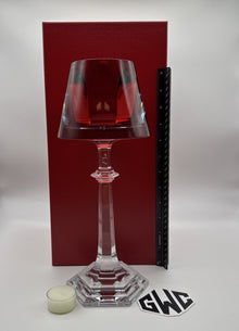 Baccarat Harcourt My Fire Candlestick Red & Clear Crystal 2813720 New In Box