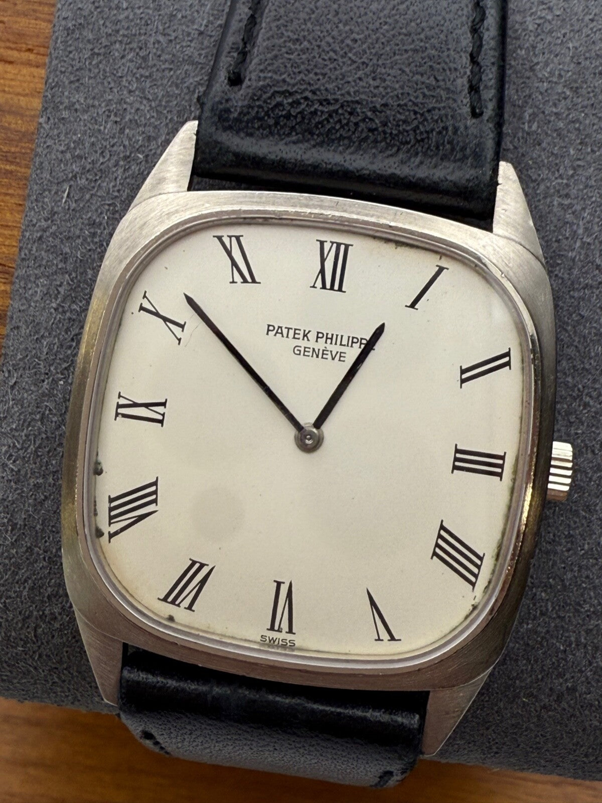 Patek Philippe Ellipse 3566G 18K White Gold Leather Strap White Dial 28mm