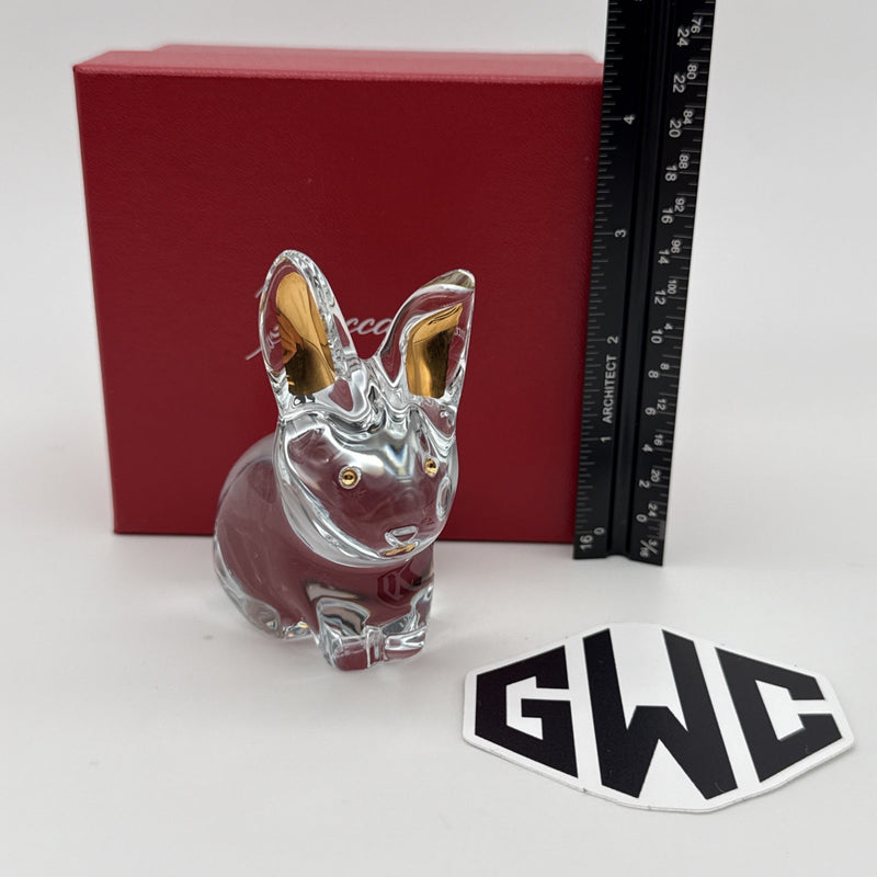 Baccarat Minimals Rabbit Figurine Clear Crystal With 20k Gold 2814806 NIB Sealed
