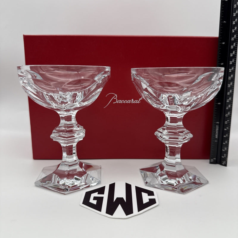Baccarat Harcourt 1841 Coupes Clear Crystal 2 Piece New In Box 2811798 Sealed