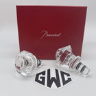 Baccarat Clear Crystal Tip Top Bottle Wine Stoppers 2 Pieces 2812558 New In Box