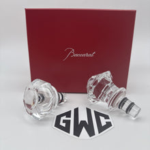 Baccarat Clear Crystal Tip Top Bottle Wine Stoppers 2 Pieces 2812558 New In Box