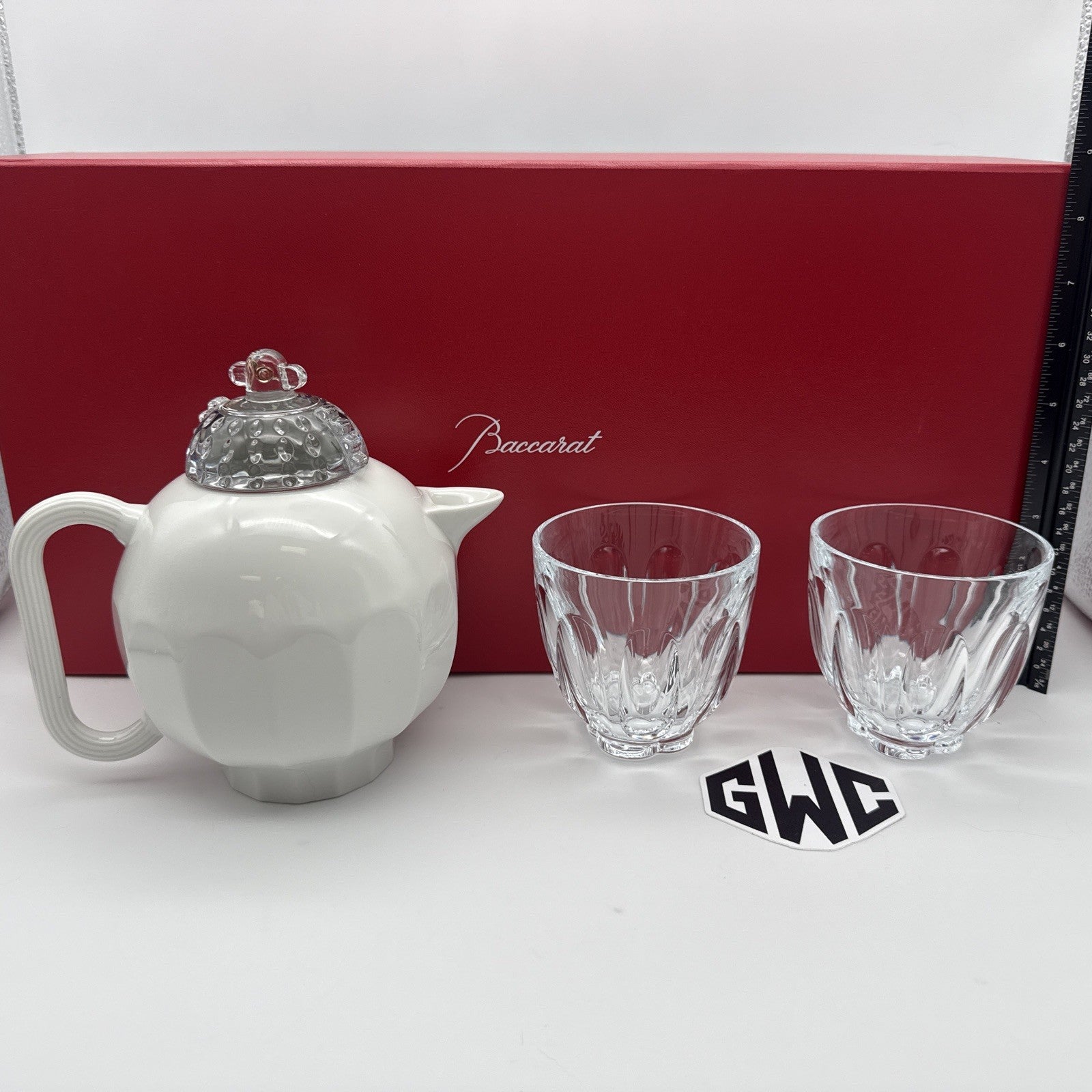 Baccarat Harcourt Faunacrystopolis Tea Set Crystal 3 Pieces 2814578 New In box