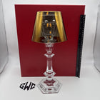 Baccarat Our Fire Candle Holder With Gold Shade Clear Crystal 2605622 NIB Sealed