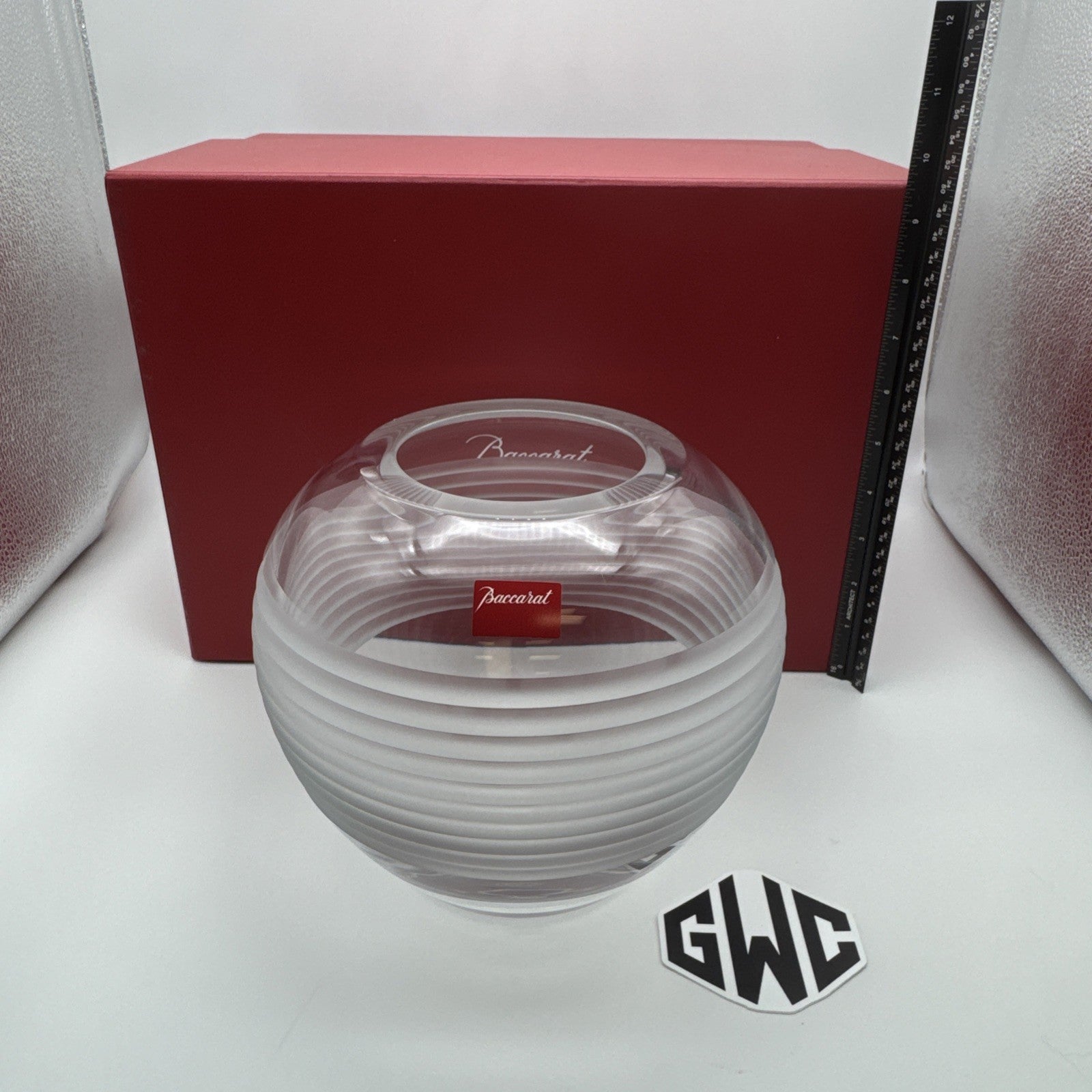 Baccarat Boule Flower Vase *RARE* Clear Crystal New In Box 2102664