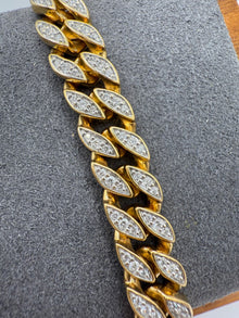 $17500 David Yurman Curb Chain Bracelet 18K Yellow Gold Diamonds 8mm 7.25in