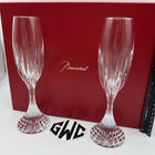 Baccarat Massena Champagne Flutes Clear Crystal Pair Of 2 New In Box 2811797