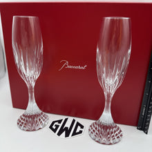Baccarat Massena Champagne Flutes Clear Crystal Pair Of 2 New In Box 2811797