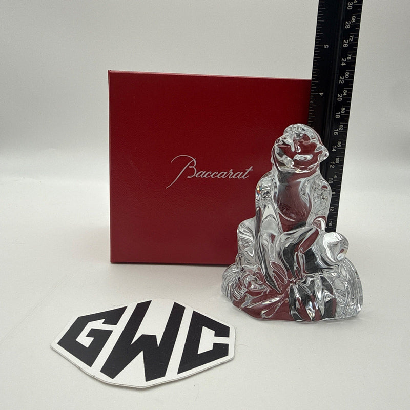 Baccarat Year of the Zodiac Monkey Figurine Clear Crystal New In Box 2809166