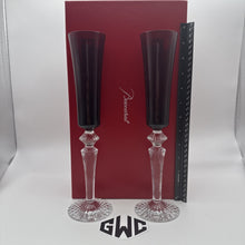 Baccarat Mille Nuits Flutissimo Champagne Flutes Red Crystal 2 Piece NIB 2810596