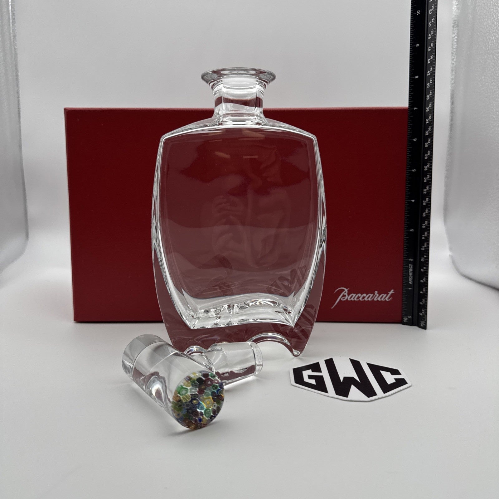 Baccarat Oceanie Decanter Clear Crystal Multicolor End on Topper 2510046