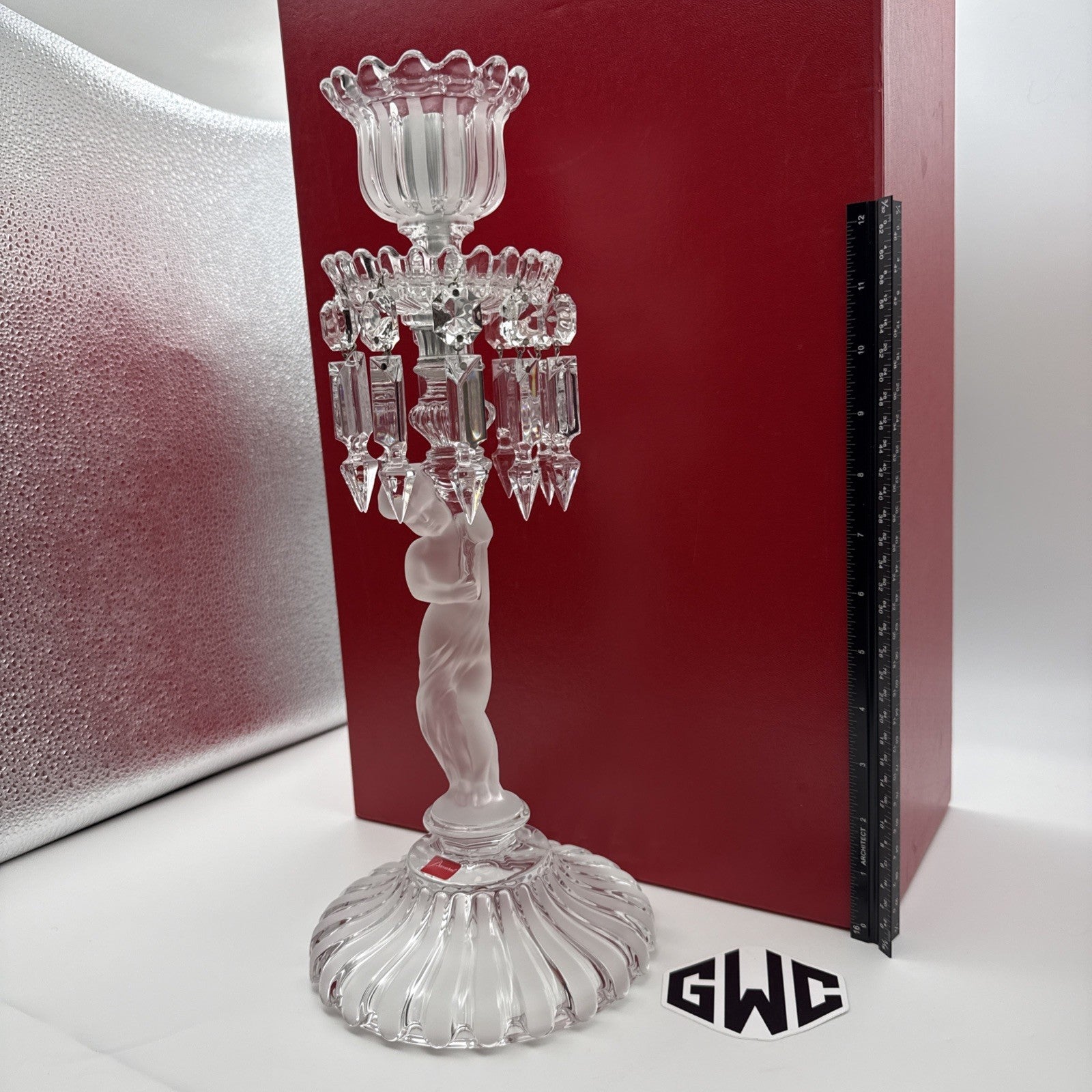 Baccarat Enfant Single Candlestick Holder Clear Crystal New In Box 1920121