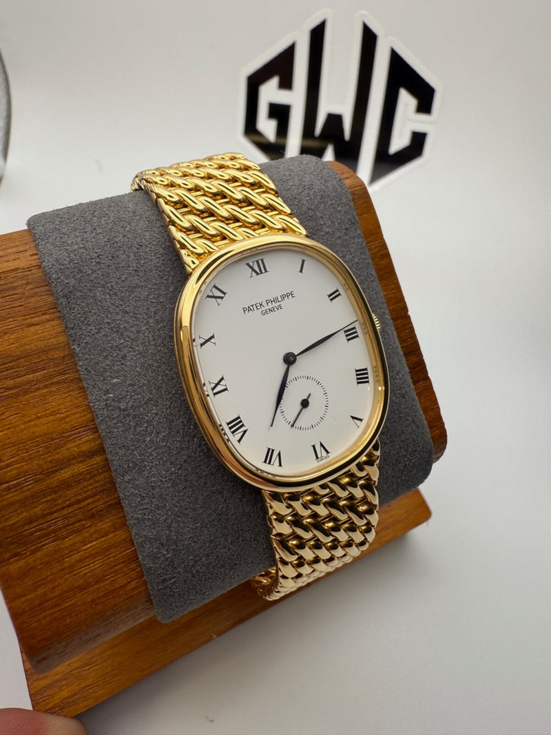 Patek Philippe Ellipse 3948/1J 18K Yellow Gold White Enamel Dial 27 x 32 mm