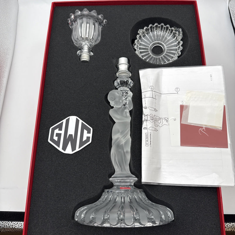 Baccarat Enfant Single Candlestick Holder Clear Crystal New In Box 1920121