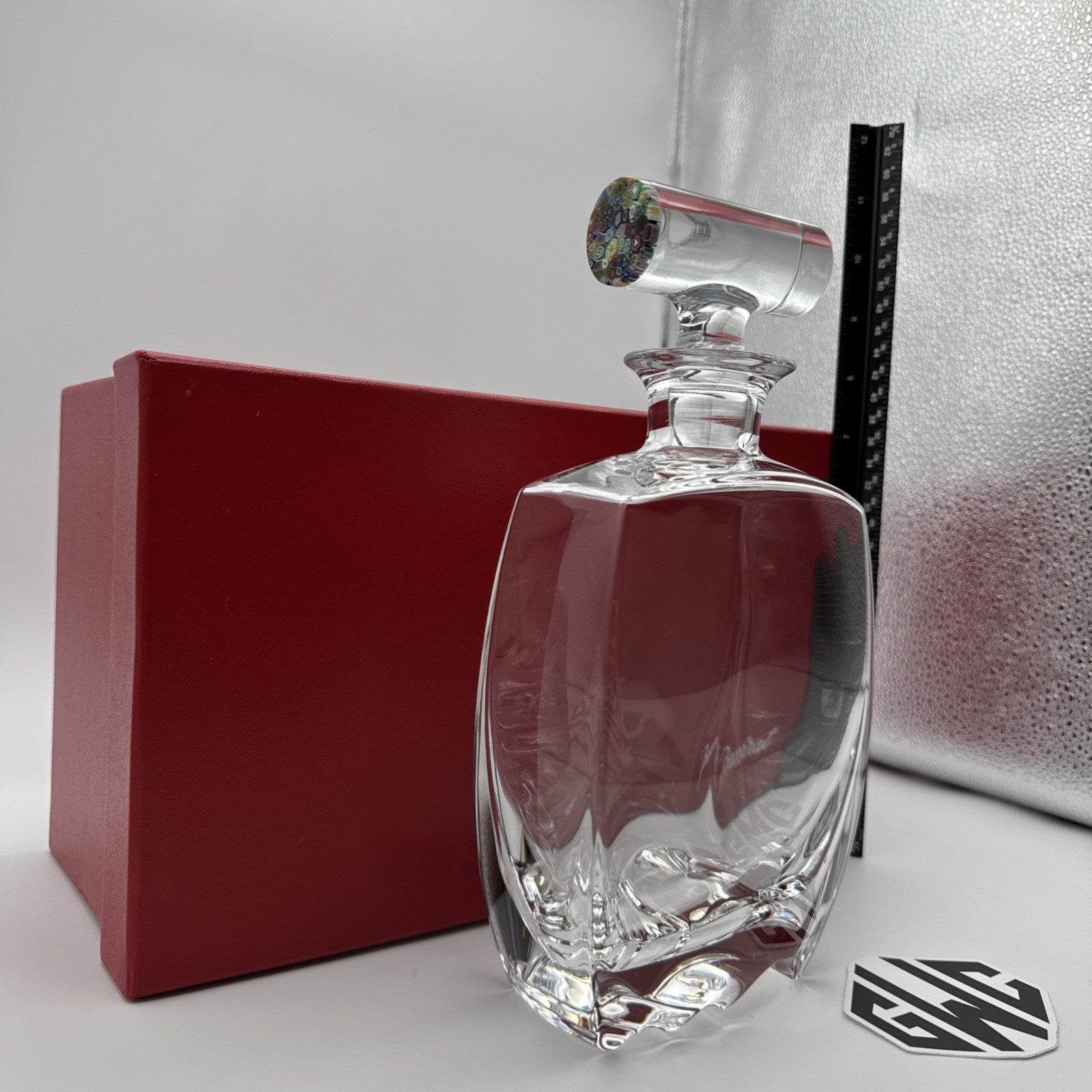 Baccarat Oceanie Decanter Clear Crystal Multicolor End on Topper 2510046