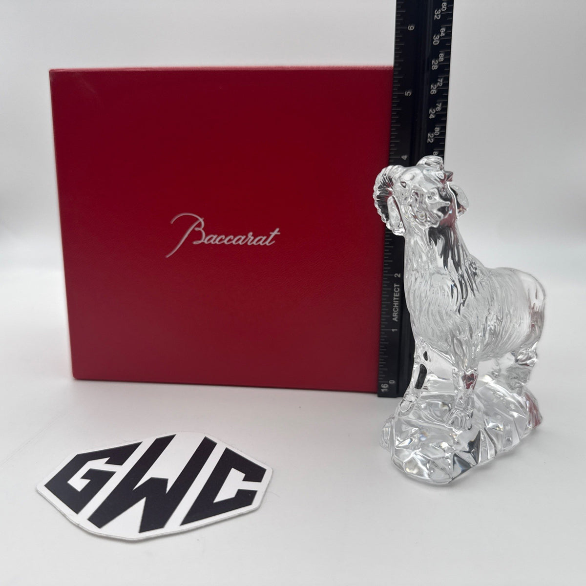 Baccarat Year of the Ram Zodiac Figurine Clear Crystal New In Box 2807700