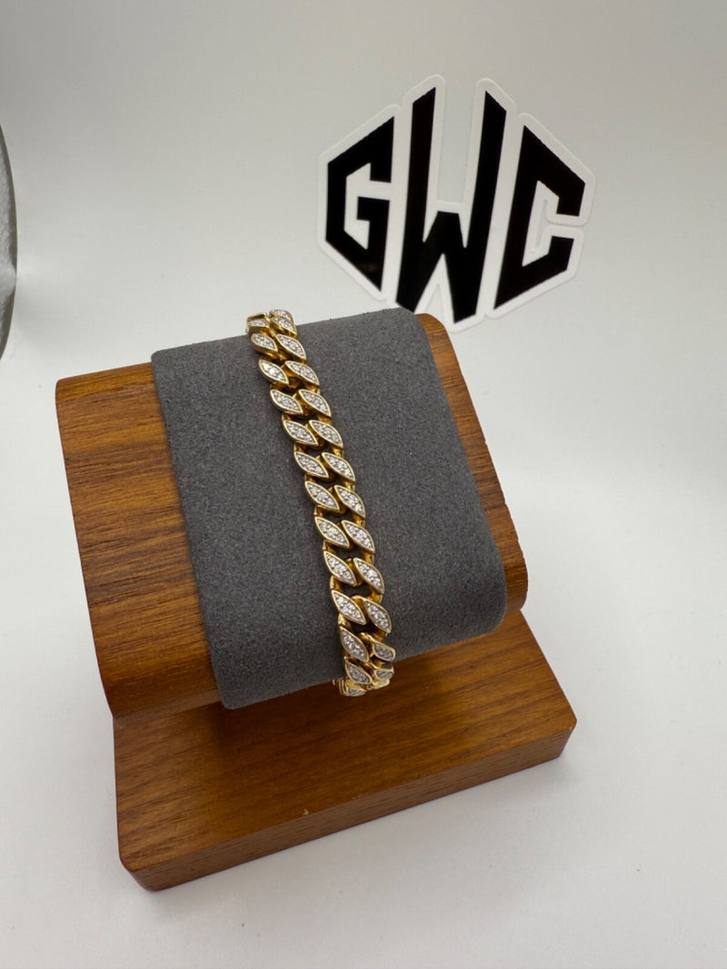 $17500 David Yurman Curb Chain Bracelet 18K Yellow Gold Diamonds 8mm 7.25in