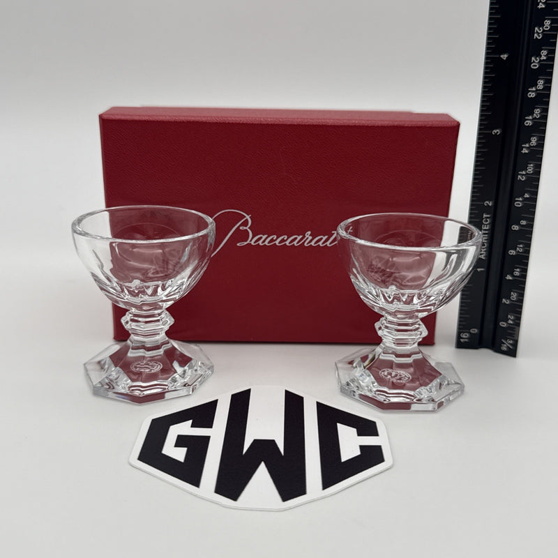 Baccarat Harcourt Egg Holders Clear Crystal Pair Of 2 New In Box Sealed 2814005