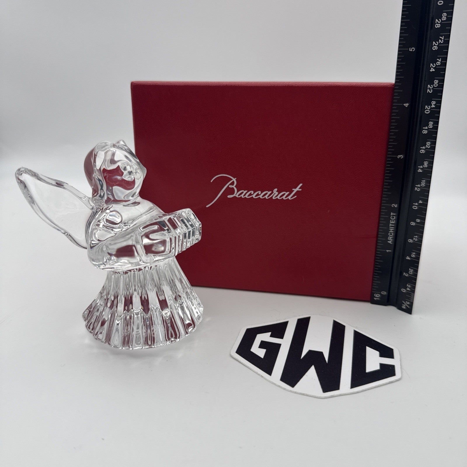 Baccarat Noel Angel Accordian Figurine Clear Crystal New In Box 2105893