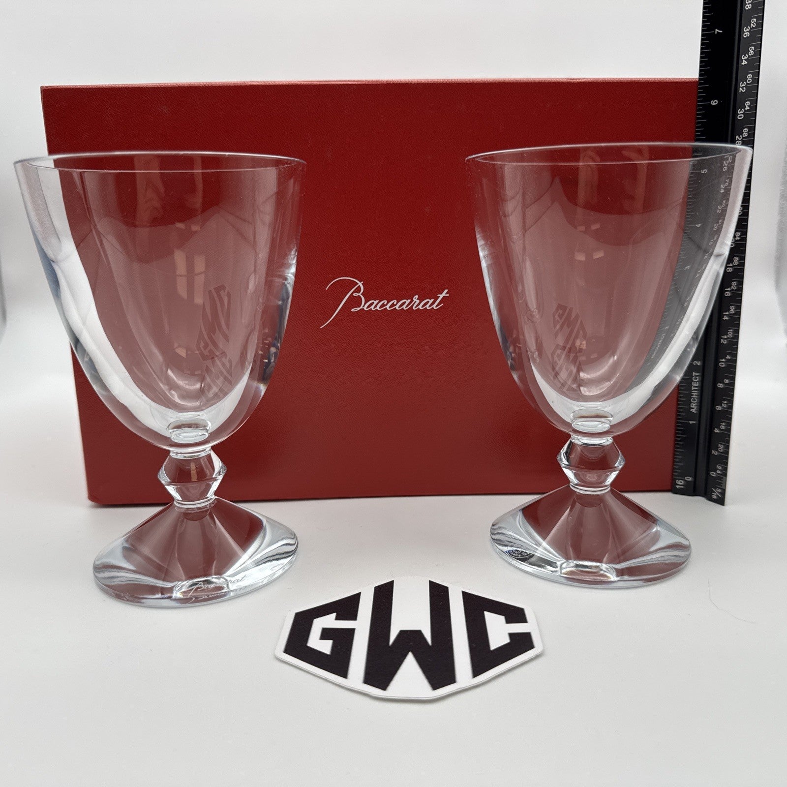 Baccarat Vega Small Water Glasses Clear Crystal Set Of 2 New In Box 2812262