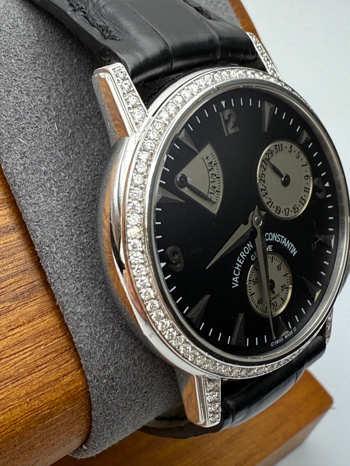 Vacheron Constantin Patrimony Power Reserve 18K White Gold 47200 Diamonds Added