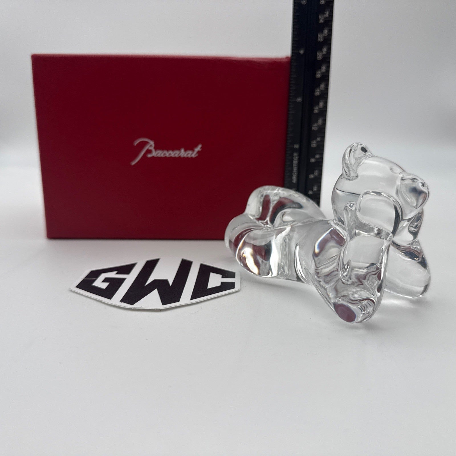 Baccarat Noel Dreamer Teddy Bear Figurine Clear Crystal New In Box 2105969