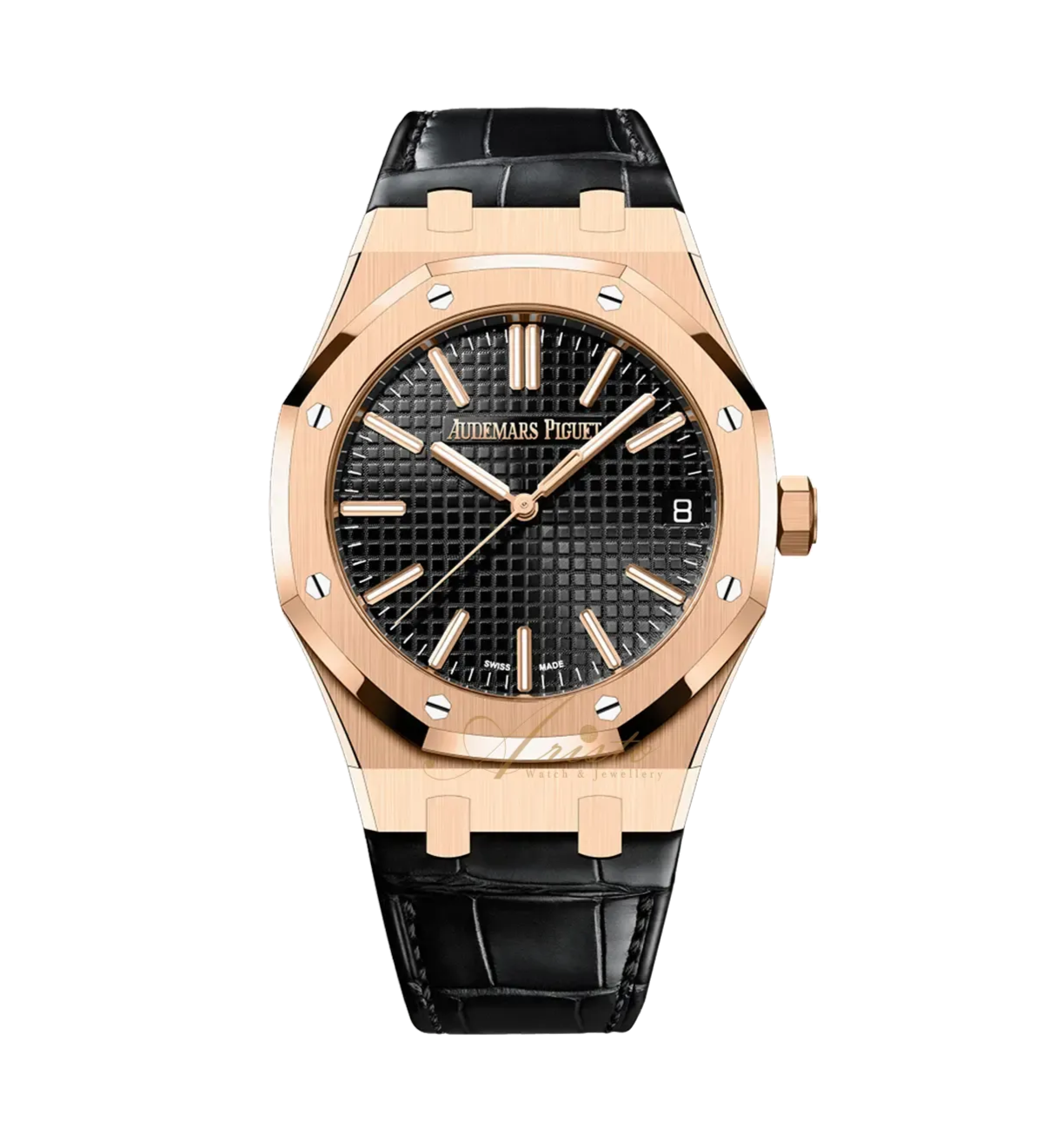 Audemars Piguet Royal Oak 15510OR.OO.D002CR.02 Black 41mm Leather Rose Gold