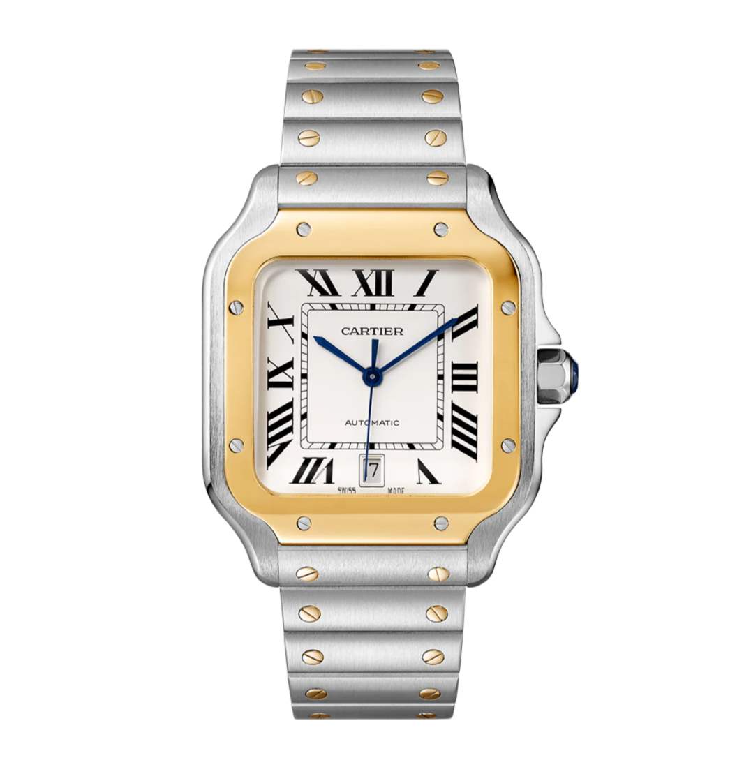 Cartier Santos de Cartier Large W2SA0009 White 40mm Yellow Gold Stainless Steel