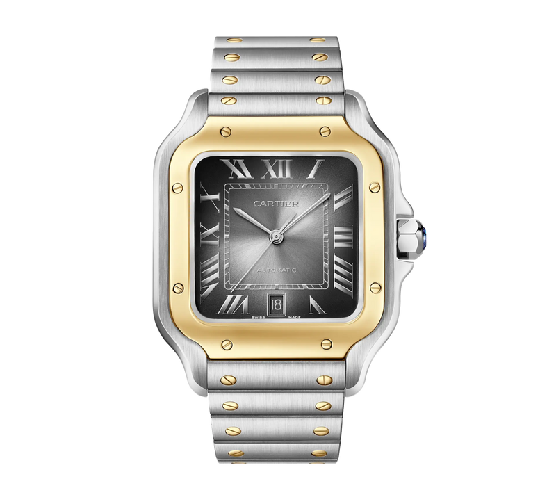 Cartier Santos de Cartier Large W2SA0030 Gray 40mm Yellow Gold Stainless Steel
