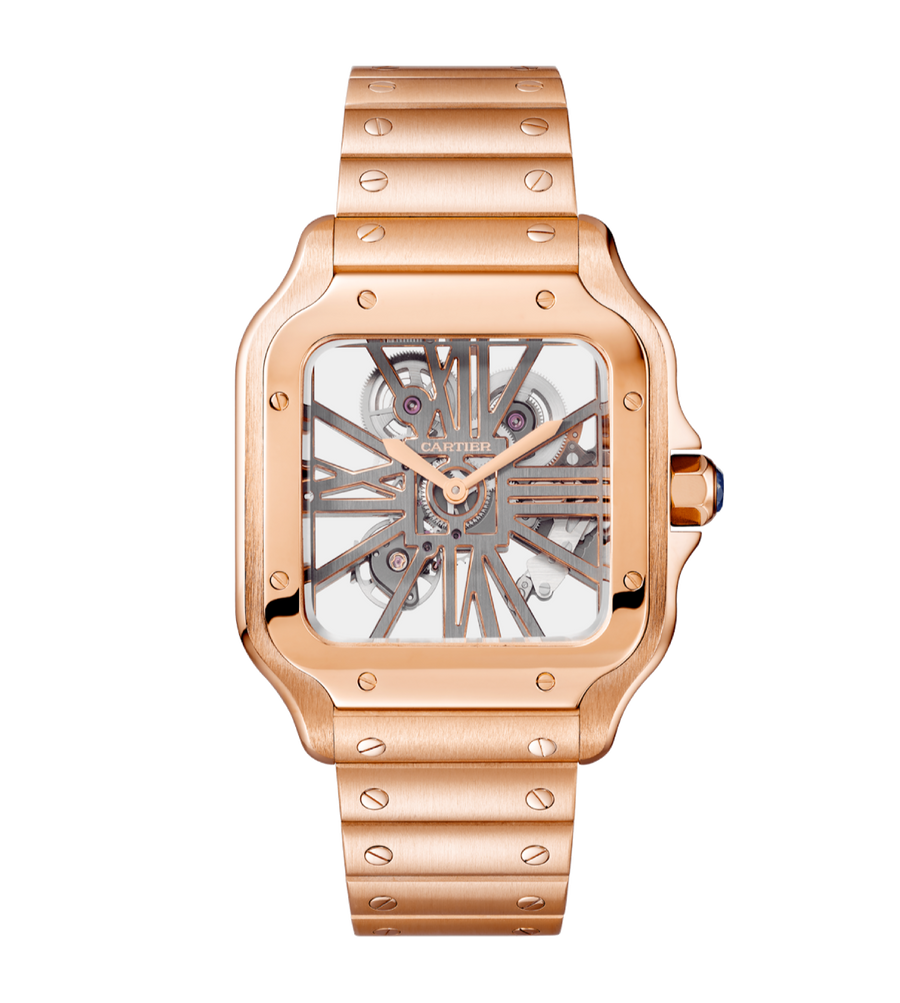 Cartier Santos de Cartier Large WHSA0016 Skeleton 40mm Rose Gold
