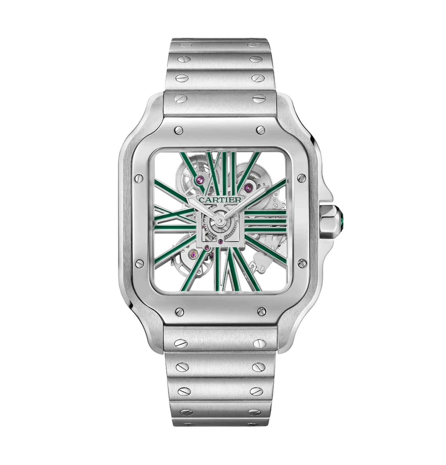 Cartier Santos de Cartier Large WHSA0028 Green Skeleton 40mm Stainless Steel