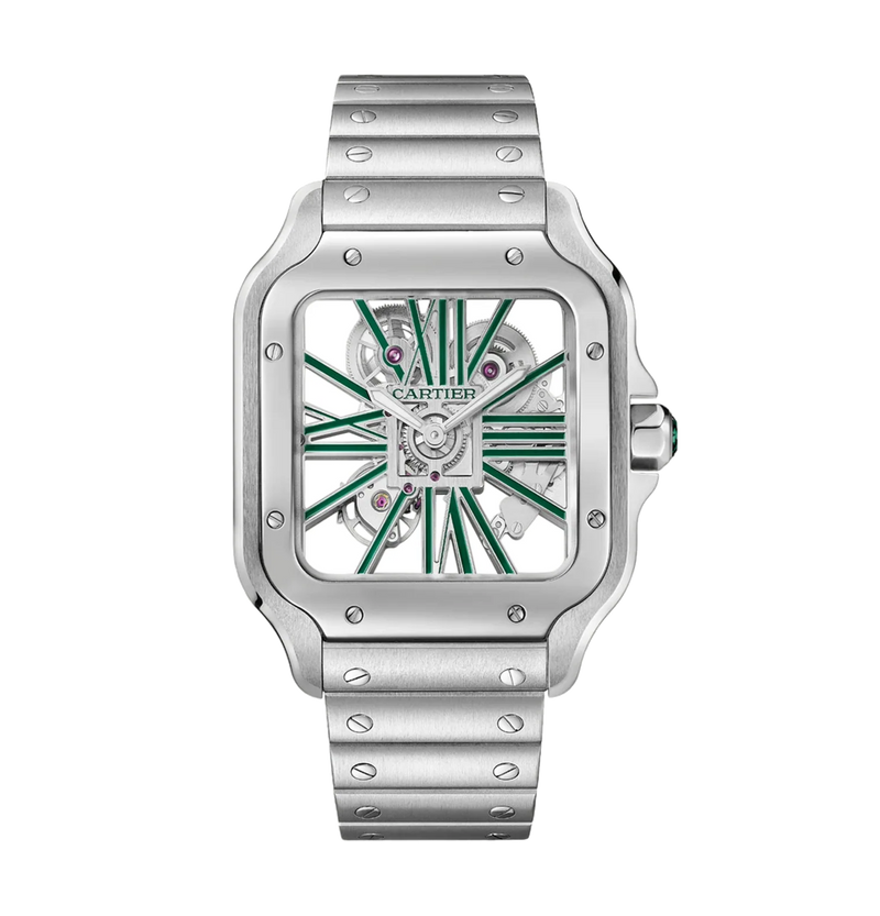 Cartier Santos de Cartier Large WHSA0028 Green Skeleton 40mm Stainless Steel
