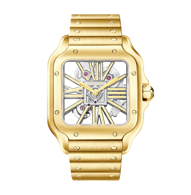 Cartier Santos de Cartier Large WHSA0042 Skeleton 40mm Yellow Gold
