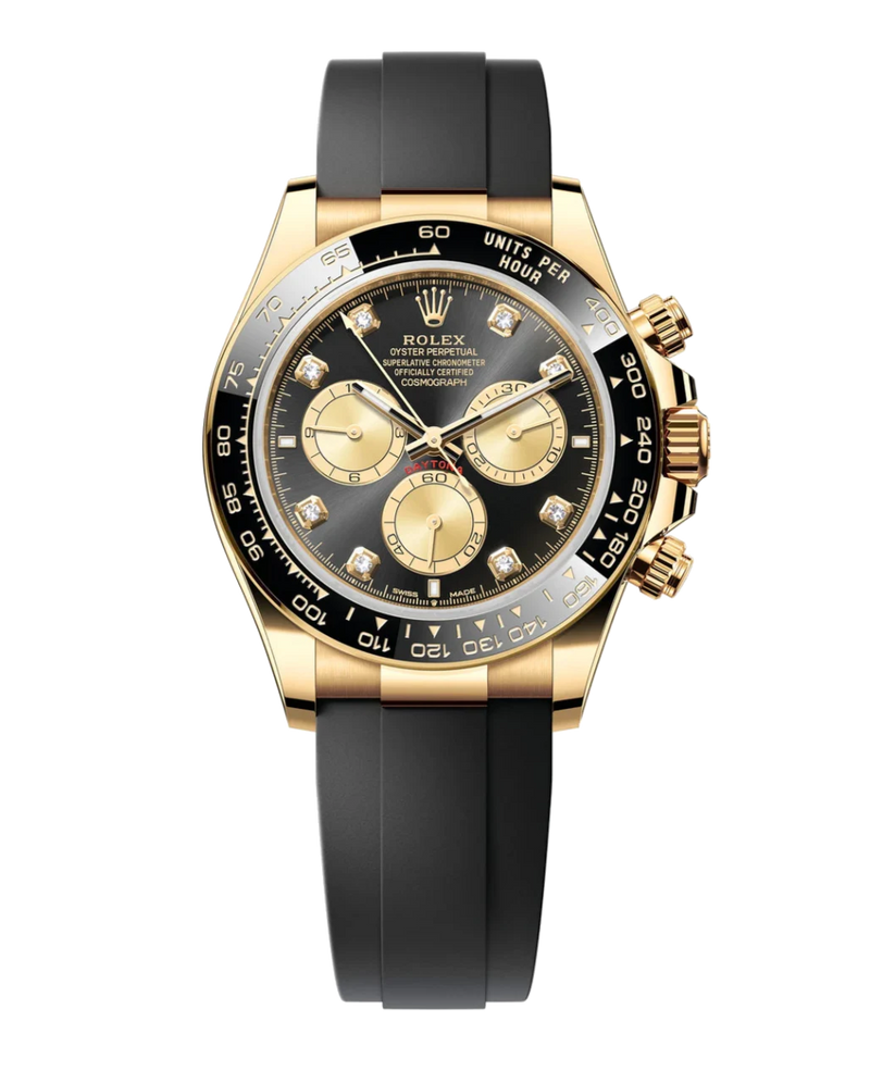 Rolex Cosmograph Daytona 126518 Diamond Black 40mm Oysterflex Yellow Gold