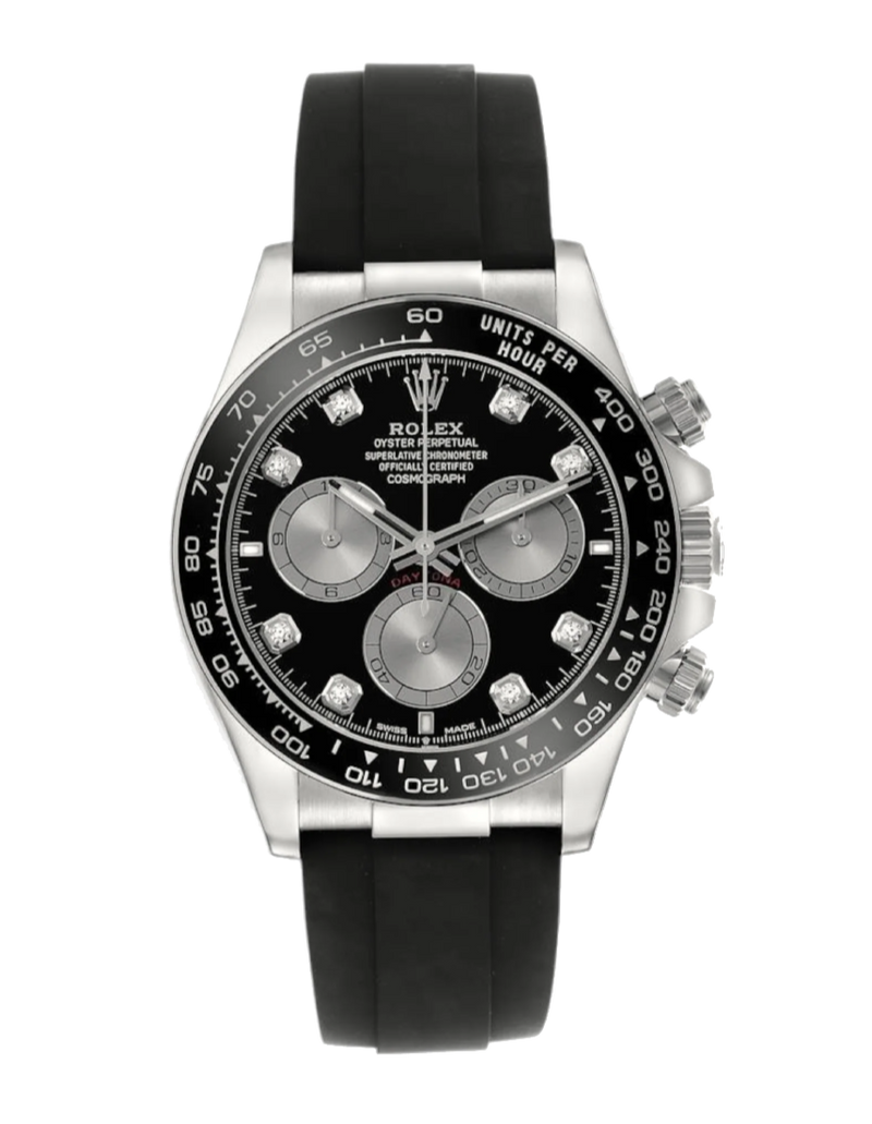 Rolex Cosmograph Daytona 126519 Diamond Black 40mm Oysterflex White Gold