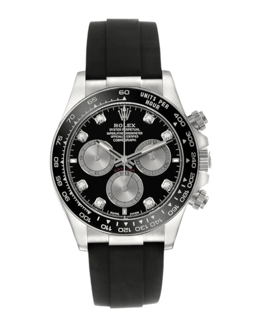 Rolex Cosmograph Daytona 126519 Diamond Black 40mm Oysterflex White Gold
