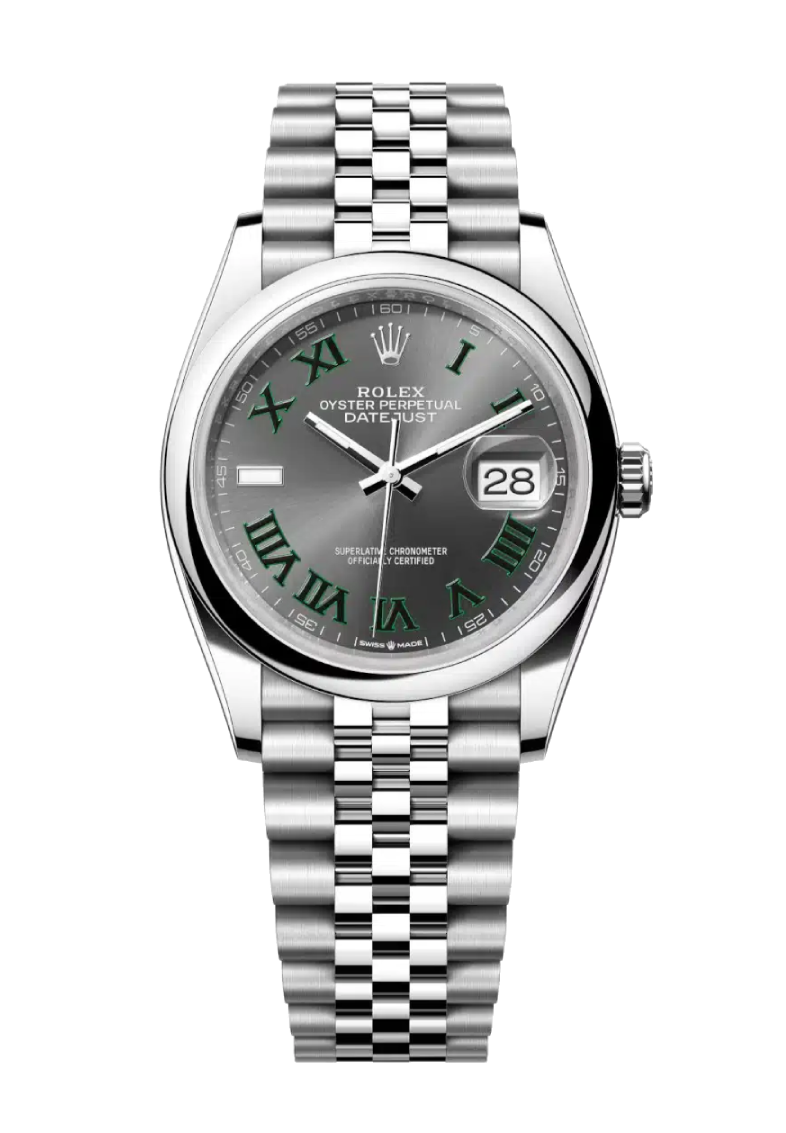 Rolex Datejust 126200 Slate Wimbledon Domed 36mm Jubilee Stainless Steel