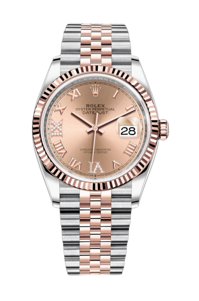 Rolex Datejust 126231 Diamond Rose Fluted 36mm Jubilee Rose Gold / Stainless Steel
