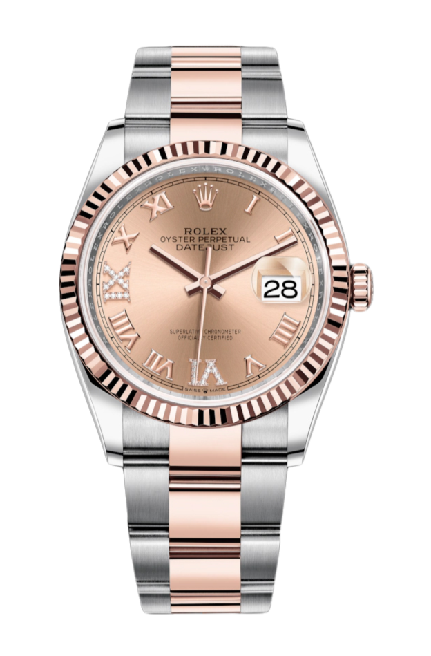 Rolex Datejust 126231 Diamond Rose Fluted 36mm Oyster Rose Gold / Stainless Steel