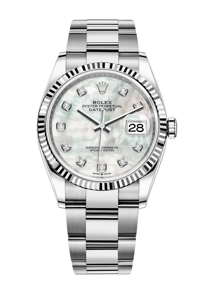 Rolex Datejust 126234 Diamond Mother Of Pearl Fluted 36mm Oyster Stainless Steel