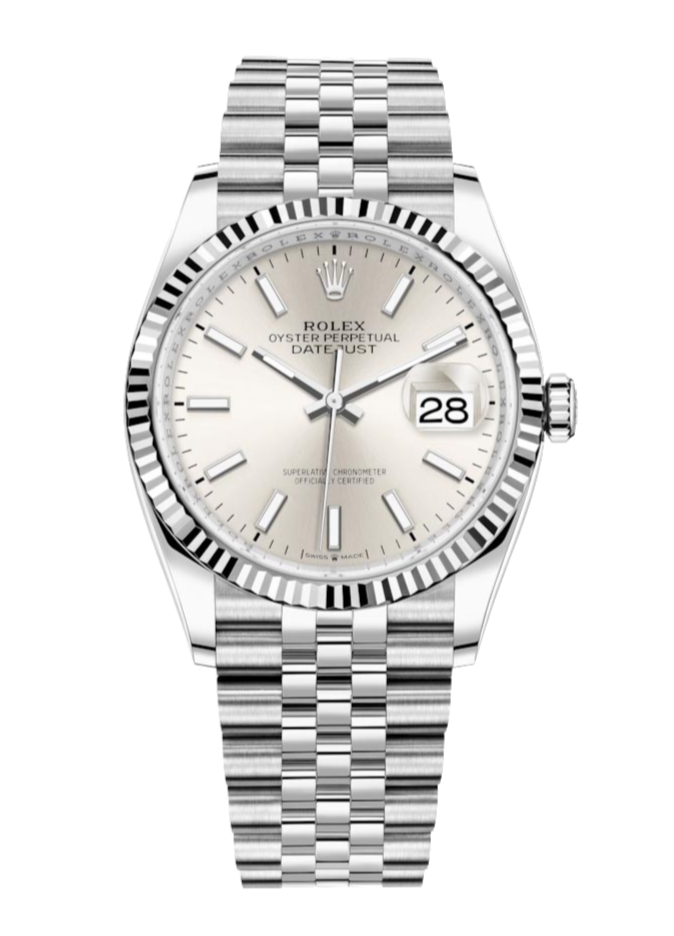 Rolex Datejust 126234 Silver Index Fluted 36mm Jubilee Stainless Steel